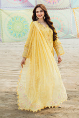 NE-144 | 3Pc Unstitched Suit Embroidered & Embellished Swiss Collection Khuwab By Nureh