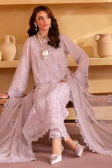 NE-133 | 3PC Unstitched Suit Embroidered Lawn Karandi Exclusive By Nureh