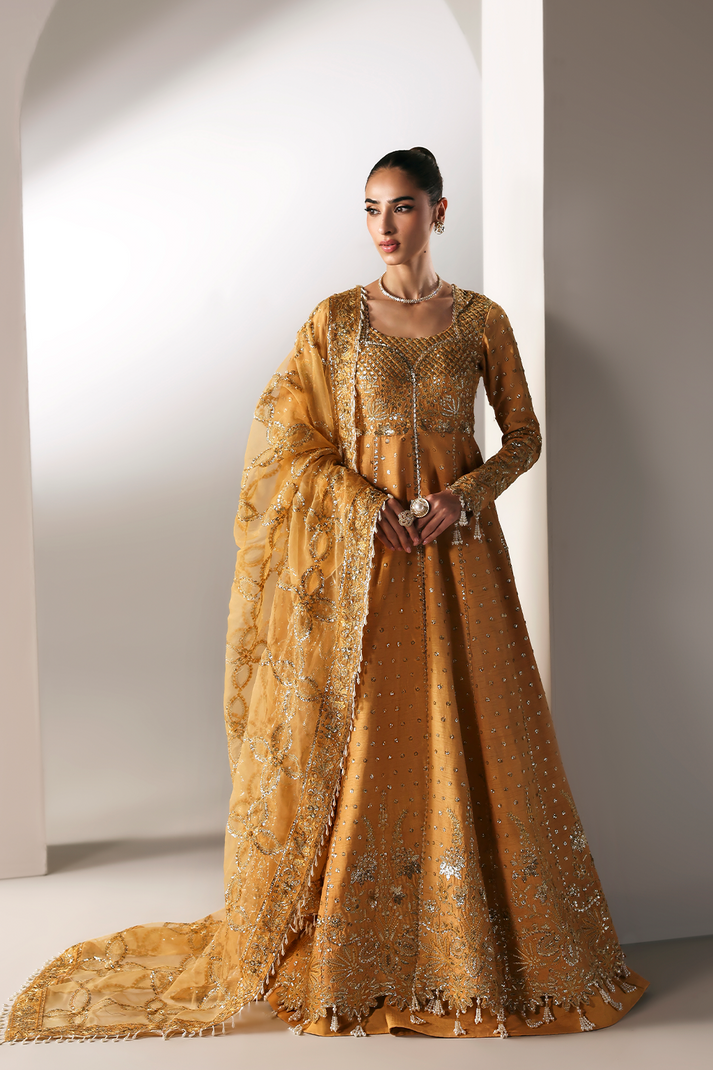 3-PC Unstitched Premium Raw Silk Embroidered Serein By Emaan Adeel | GOLDEN HOUR