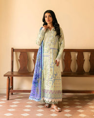 3-PC Unstitched Embroidered Lawn Aashiyana By Roheenaz | RNZ-07A