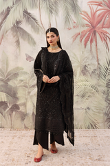 3-PC Unstitched Chffon Embroidered Romansiyyah By Emaan Adeel | ZAREENAH