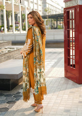 EPW-3A Sunkissed Meadows | 3Pc Unstitched Suit Winter Pashmina Shawl By Elaf Premium