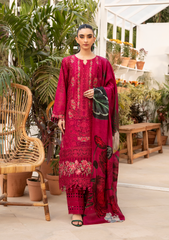 Unstitched 3-PC Embroidered Luxury Lawn By Elaf | ELM-10 GULNAR