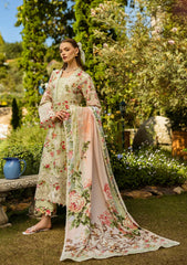 ELK-04A DEAR PARADISE | 3Pc Unstitched Suit Lawn Collection Prints Chikankari By Elaf Premium