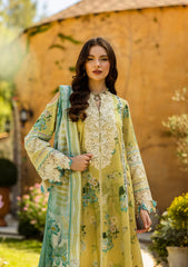 ELK-07A ALLURE | 3Pc Unstitched Suit Lawn Collection Prints Chikankari By Elaf Premium