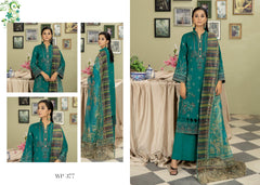 WP 377 Unstitched KARANDI Embroidered - 3PC - Afreen By Wania