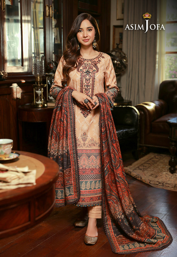 AJAW-03 - 3Piece - Winter Shawl By Asim Jofa