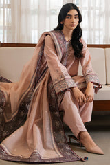 USE- 9110 | 3Pc Unstitched Suit Embroidered Lawn Summer Exclusive By Jazmin