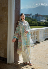 EPE-03B | 3PC Unstitched Suit Digital Printed Lawn Prints By Elaf Premium