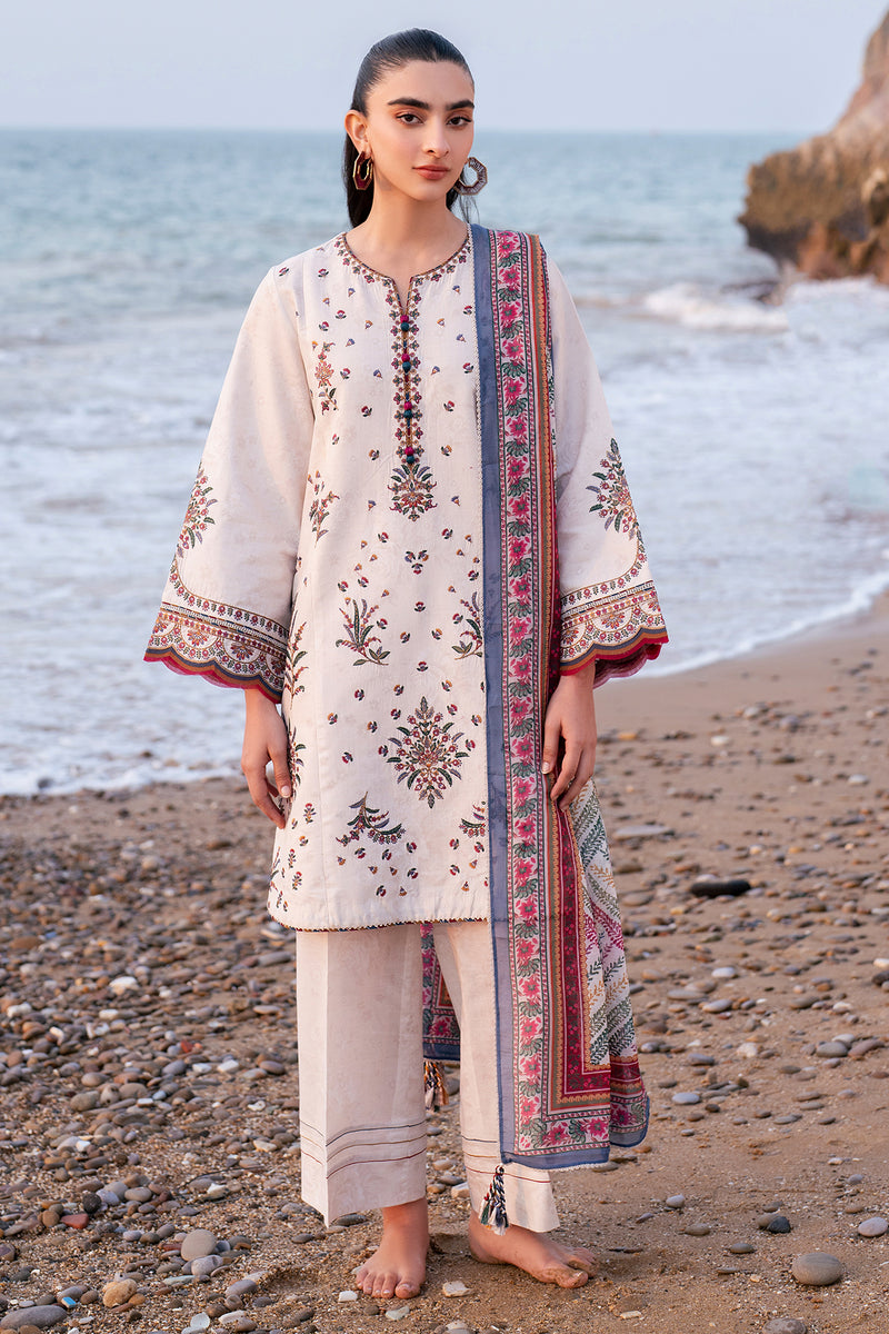 USE-9158 | 3Pc Unstitched Suit Embroidered lawn Summer 25 Drop II By Jazmin