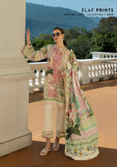 EPE-01A | 3PC Unstitched Suit Digital Printed Lawn Prints By Elaf Premium