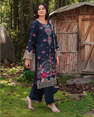 3-PC Unstitched Embroidered Lawn Silent Pine Tale By Afsanah | AL-102
