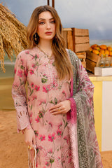 NSG-178 | 3Pc Unstitched Suit Embroidered Lawn Collection Gardenia By Nureh