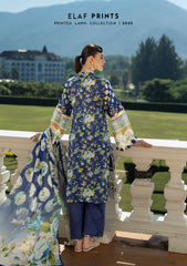 EPE-06B | 3PC Unstitched Suit Digital Printed Lawn Prints By Elaf Premium