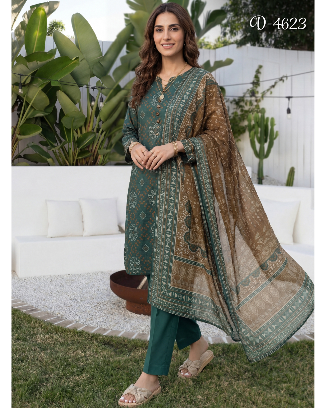 3-PC Stitched Digital Printed Lawn Marina By Tawakkal Fabrics | D-4623