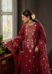 3-PC Unstitched Embroidered Karandi Chiffon By Kahf Premium | KKH-03 ROSELITH