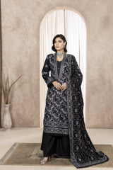 WP-600 | 3 PC Unstitched Suit Peach Embroidered Winter Collection Vol 1 Mah-E-Noor By Wania