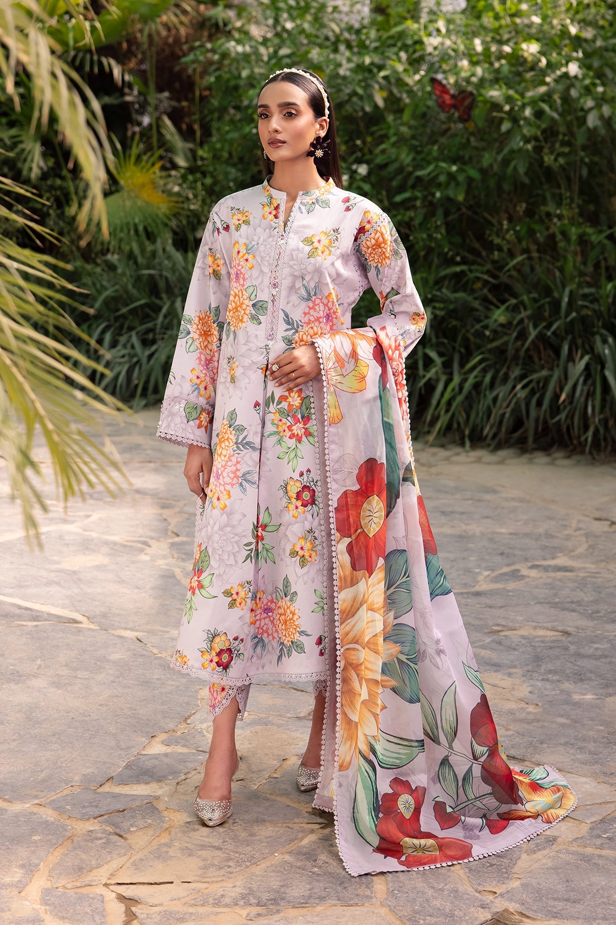 AF-PL-6021-FIONA | 3PC Unstitched Lawn Digital Print Sheen By Alizeh