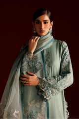 3Pc Embroidered Chiffon Unstitched Suit By Iznik