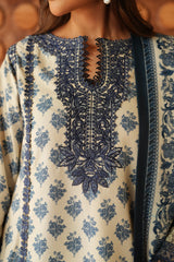 3-PC Unsititched  Embroidered Viscose Linen By Iznik | IPF-07