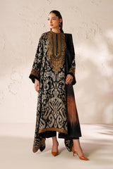 3-PC Unstitched Embroidered Viscose Silk By Baroque | UF-4289
