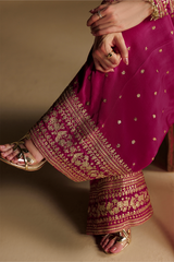 3Pc Suit – Embroidered Ramen Silk Unstitched with Tie & Dye Dupatta By Iznik