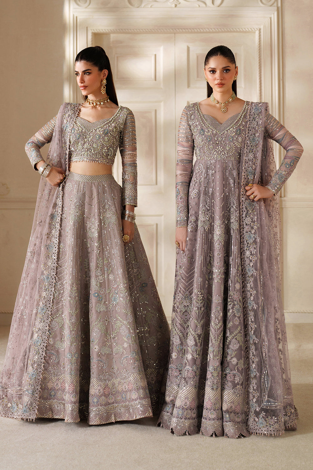 3-PC Unstiched Embroidered Net By Baroque |  CH14-04