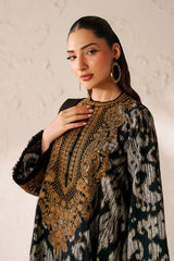 3-PC Unstitched Embroidered Viscose Silk By Baroque | UF-4289