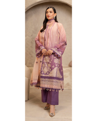3-PC unstitched Printed Lawn By Zellbury | 0300