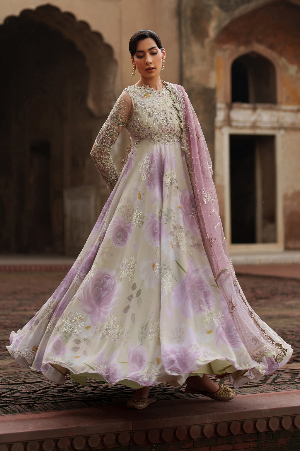 3-PC Unstitched Printed Charmeuse Printed Formals By Iznik | UE-546