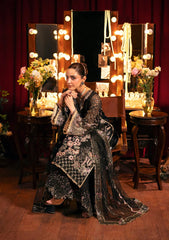 Formal Handwork Unstitched - 3 Piece Organza - Poly Net MASQUERADE By ELAF SERENADE