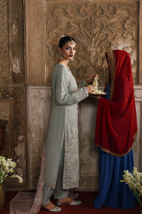 3-PC Unstitched Chffon Embroidered Romansiyyah By Emaan Adeel | MAHPARI