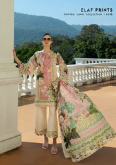 EPE-01A | 3PC Unstitched Suit Digital Printed Lawn Prints By Elaf Premium