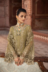 D-07 Dark Tan | 3PC Unstitched Suit Luxury Chiffon Dilkash By Lavish Premium