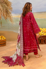 NSG-181 | 3Pc Unstitched Suit Embroidered Lawn Collection Gardenia By Nureh