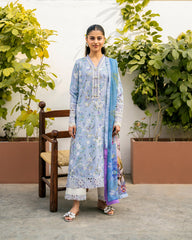 3-PC Unstitched Embroidered Lawn Aashiyana By Roheenaz | RNZ-05A