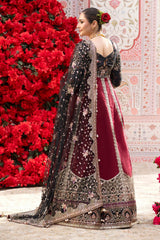 3Pc Suit – Embroidered Printed Raw Silk Unstitched with Net Panels Emara By Nureh