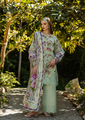 ELK-03A FLOREALE | 3Pc Unstitched Suit Lawn Collection Prints Chikankari By Elaf Premium