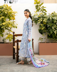 3-PC Unstitched Embroidered Lawn Aashiyana By Roheenaz | RNZ-05A