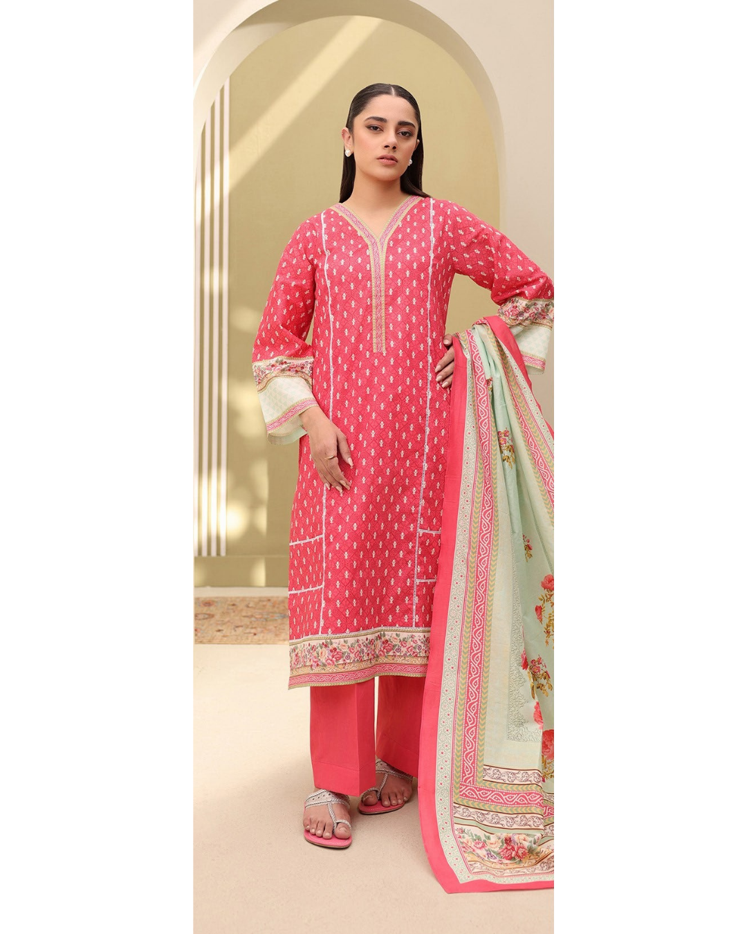 3-PC unstitched Printed Lawn By Zellbury | 0326