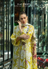 EPE-08B | 3PC Unstitched Suit Digital Printed Lawn Prints By Elaf Premium