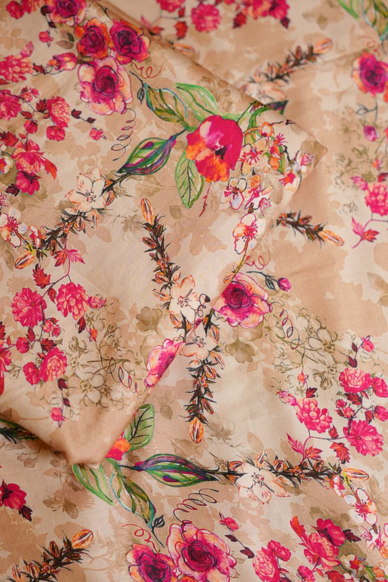 2pc Unstitched Ladies Suit - Digital Printed Linen Summer Collection