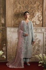 3-PC Unstitched Chffon Embroidered Romansiyyah By Emaan Adeel | MAHPARI