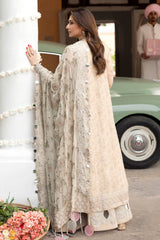 3Pc Suit – Embroidered Printed Chiffon Unstitched with Applique Work Izel By Nureh