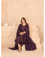 3-PC Unstitched Embroidered Grip Shawl Nisrine By Tawakkal Fabrics | D-4985