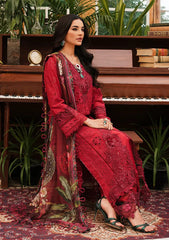 KLE-04 Valentino | 3PC Unstitched Suit Luxury Lawn By Kahf Premium