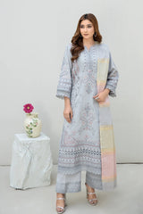 JH-838 | 3PC Unstitched Suit Embroidered Lawn Mabel By Johra