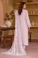 NE-133 | 3PC Unstitched Suit Embroidered Lawn Karandi Exclusive By Nureh