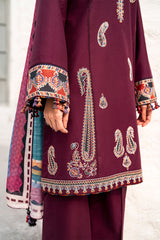 USE- 9128 | 3Pc Unstitched Suit Embroidered Lawn Summer Exclusive By Jazmin