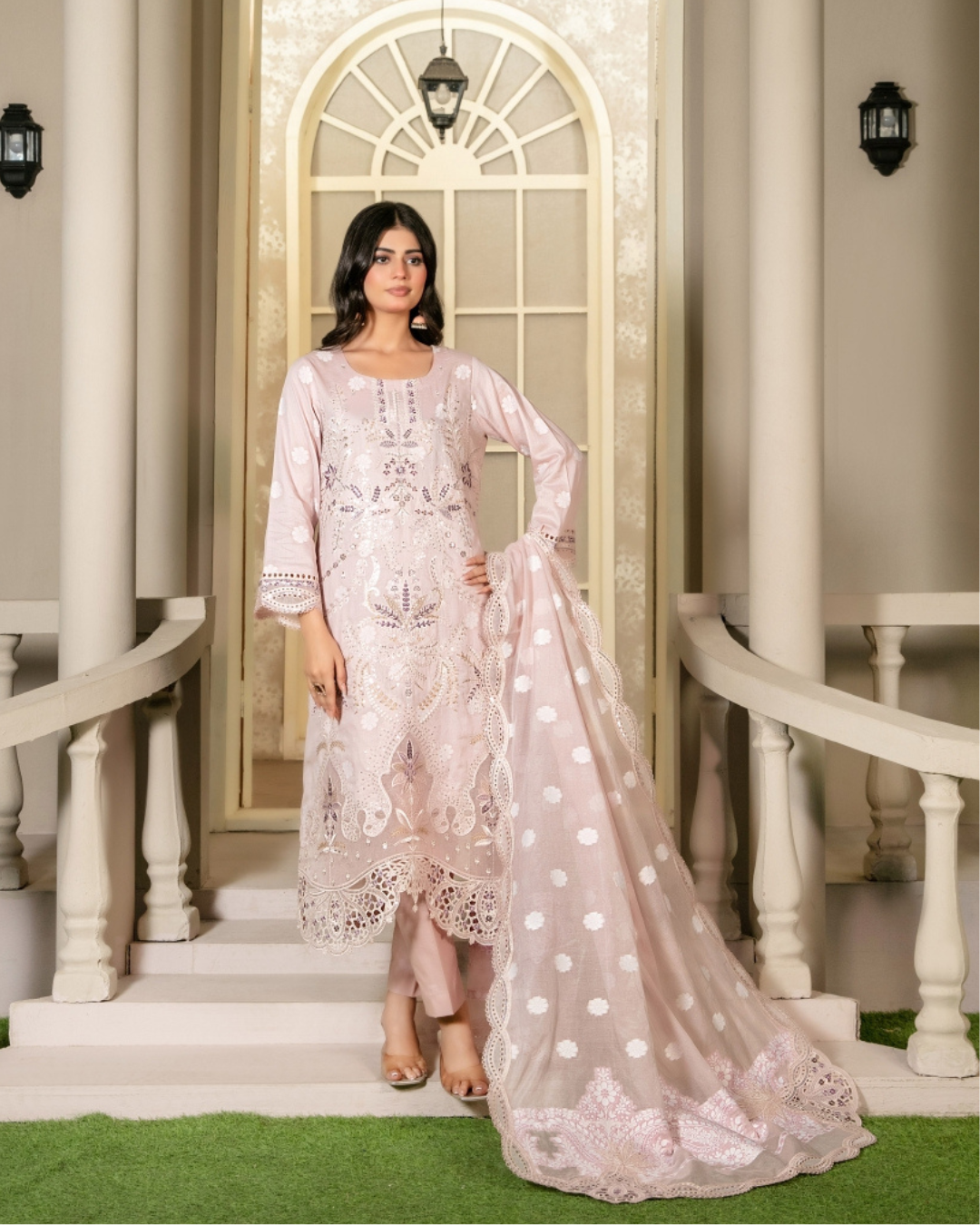 3-PC Unstitched Embroidered Lawn Khwaish By Tawakkal Fabrics | D-2623